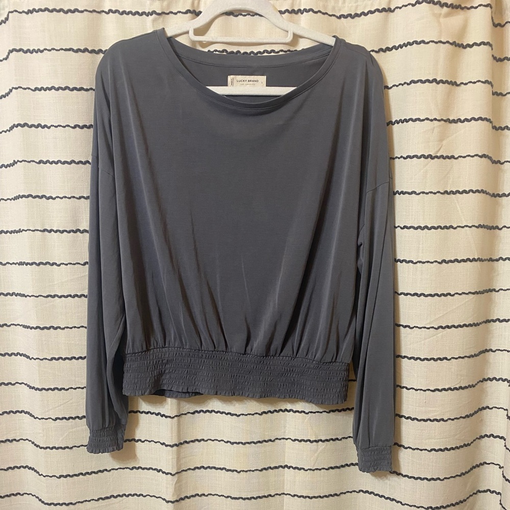 Lucky Brand Charcoal Gray Women's Blouse